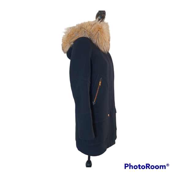 J. Crew Women's Size 4 Stadium Cloth by Nello Gori Wool Faux Fur Coat